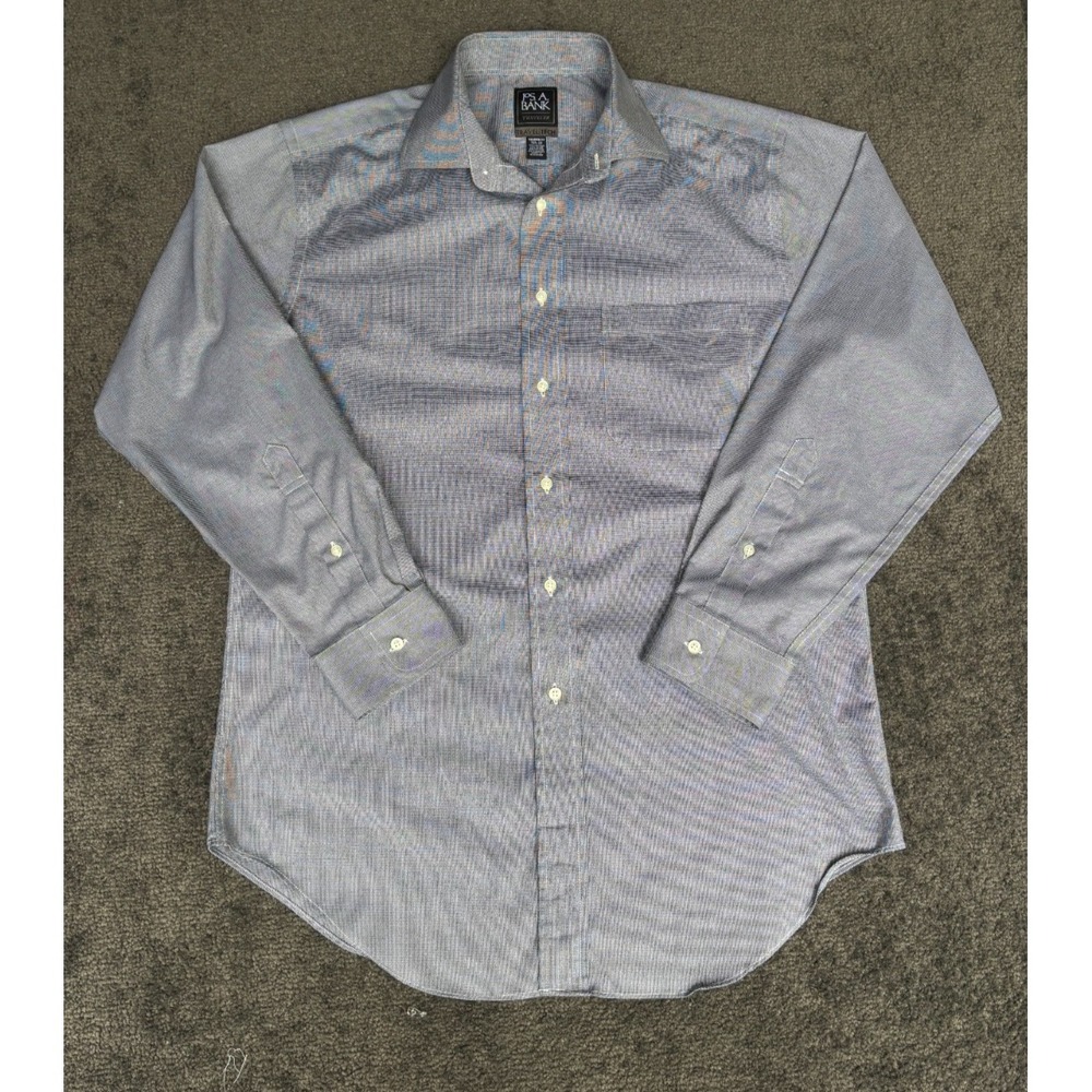 Jos.A. Bank traveler Shirt Men 15.5 Light Bluish Gray‎ Long Sleeve Button Up